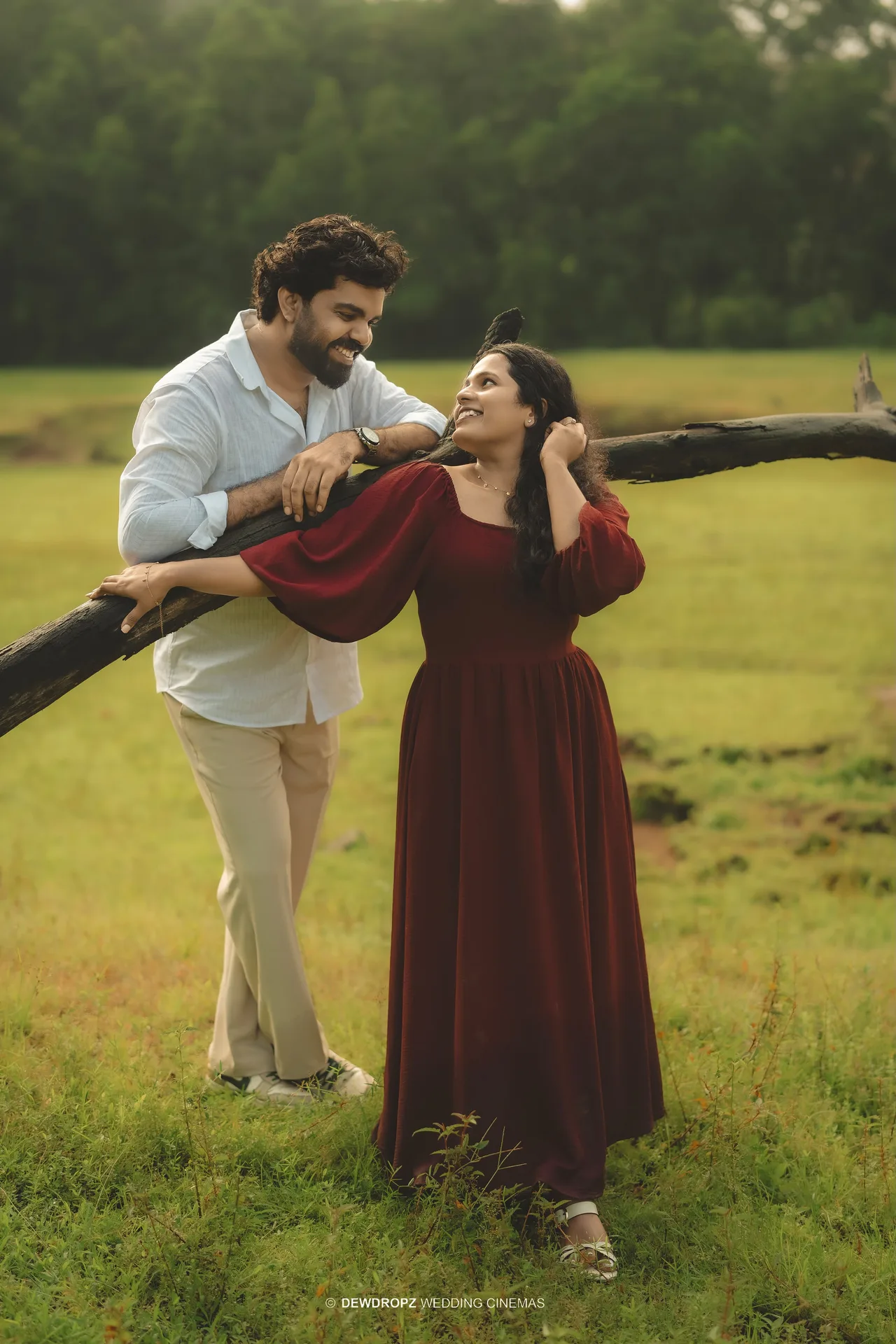 Anjana & Jishnu in the misty meadow